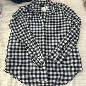 Navy Gingham Long sleeve NWT J. Crew Factory